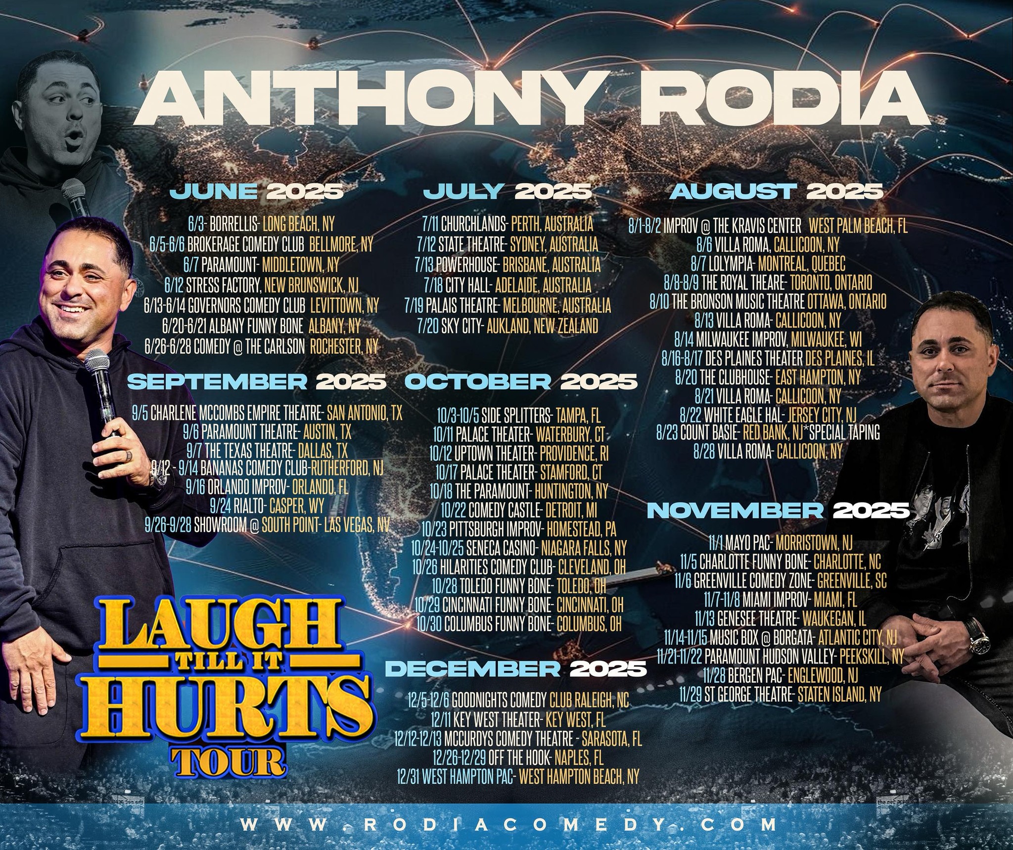 Anthony Rodia Laugh Till It Hurts Tour Poster 2025